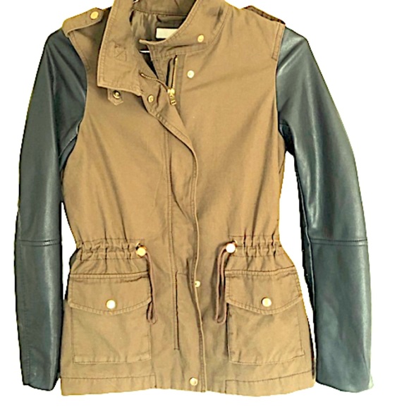H & M  military/Utility Jacket,  khaki /Tan /Black - Picture 3 of 8